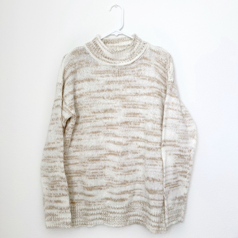 Calvin Klein Mockneck Tunic Length Sweater in White Medium